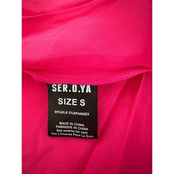 SER.O.YA Retrofete Emma Silk Dress Pink NWT - Picture 8 of 10